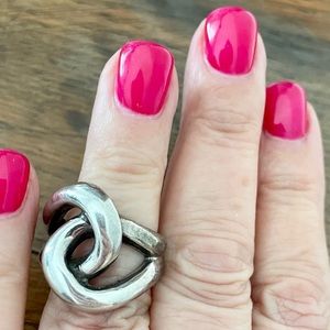 Vintage Silver Plated Knot Ring Size 6